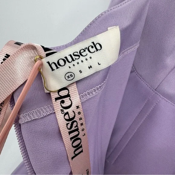 House of CB Lilac Feather-Hem Midi Dress - Picture 7 of 11